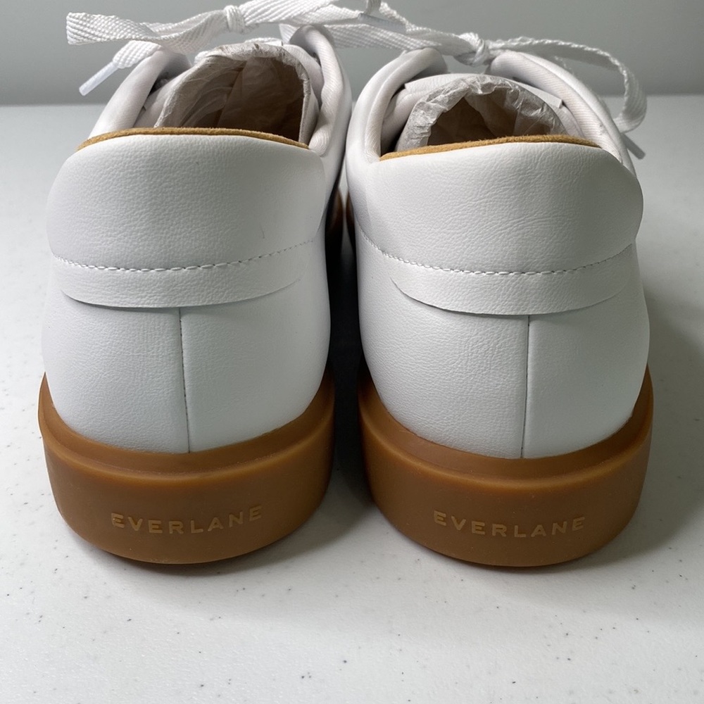 Everlane The ReLeather Tennis Shoe Gum Sole Lace Up Sneakers Leather Retro - Picture 11 of 14